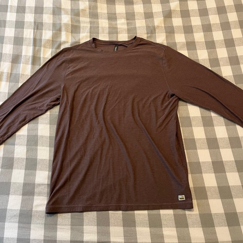 Vuori Long-Sleeve Strato Tech Tee - Hazel Heather - Men's Large